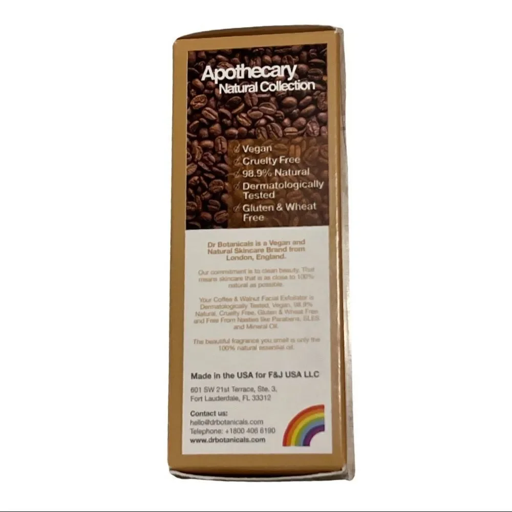 Dr Botanicals Superfood Coffee, Walnut Facial Exfoliator • NIB